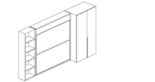 Opklapbed Kali Duo tech combineer met kast C BedHabits